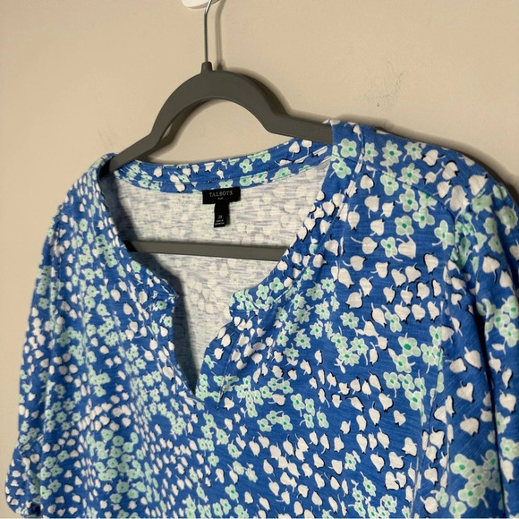 Talbots Plus 2X Floral Popover Blouse‎ Puff Sleeves Cottagecore Coastal Grandma - Picture 5 of 9